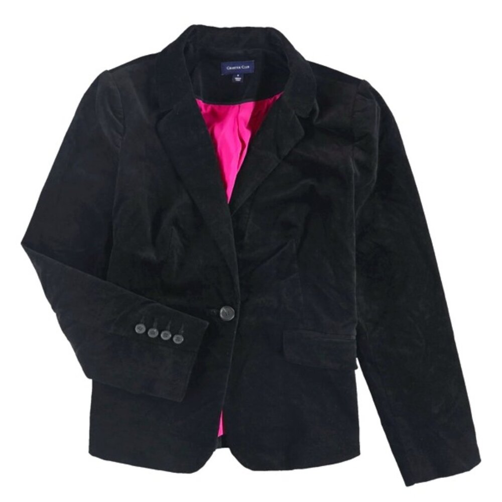 Charter Club Black Velvet Blazer Jacket 18 - NEW - Picture 2 of 16